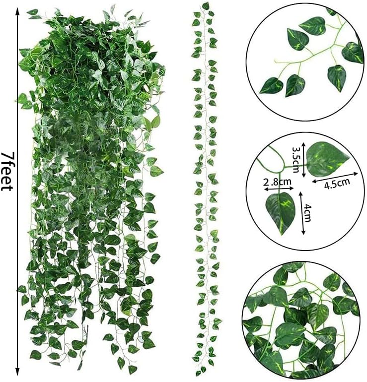 24-Pack Artificial Ivy Vines (168FT Total Length, 7FT Each) – Hanging Faux Greenery Garland for Wall Decor