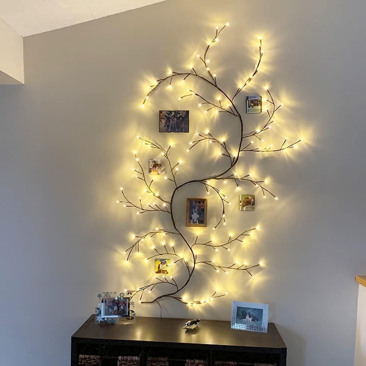 5.9FT 96-LED Twig Vine Light String with USB Power – 8 Modes Wall Decoration Lamp